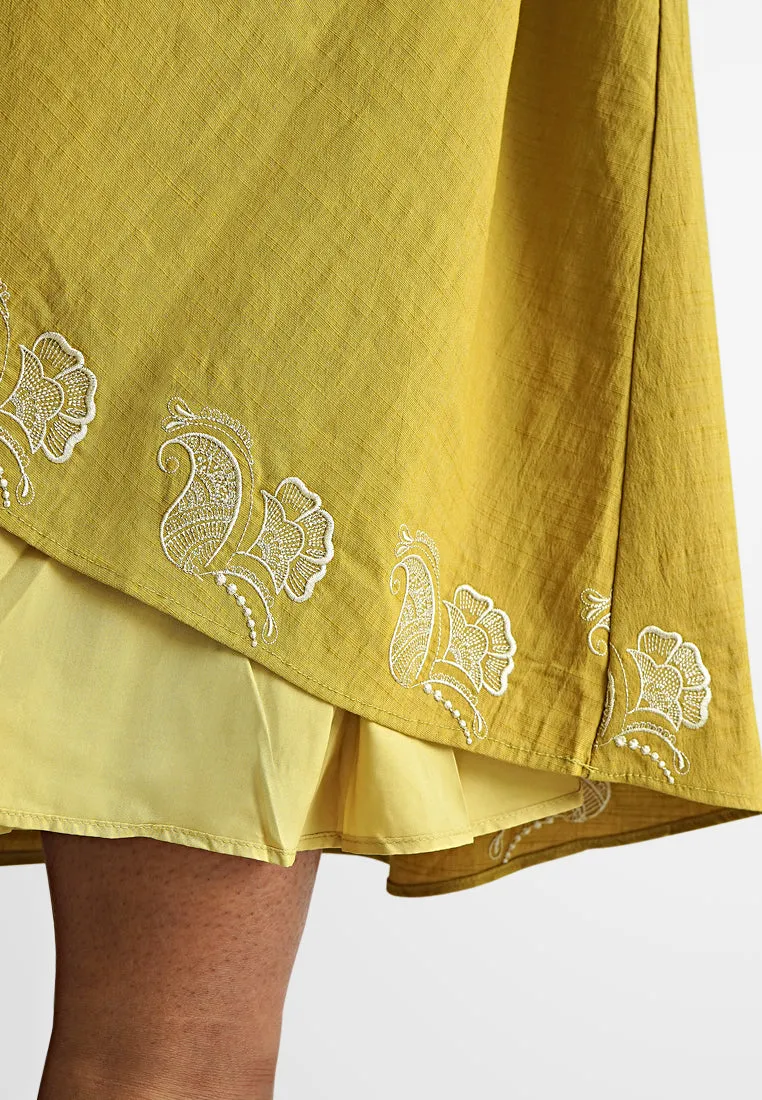 Yanis A-line Embroidery Long Skirt