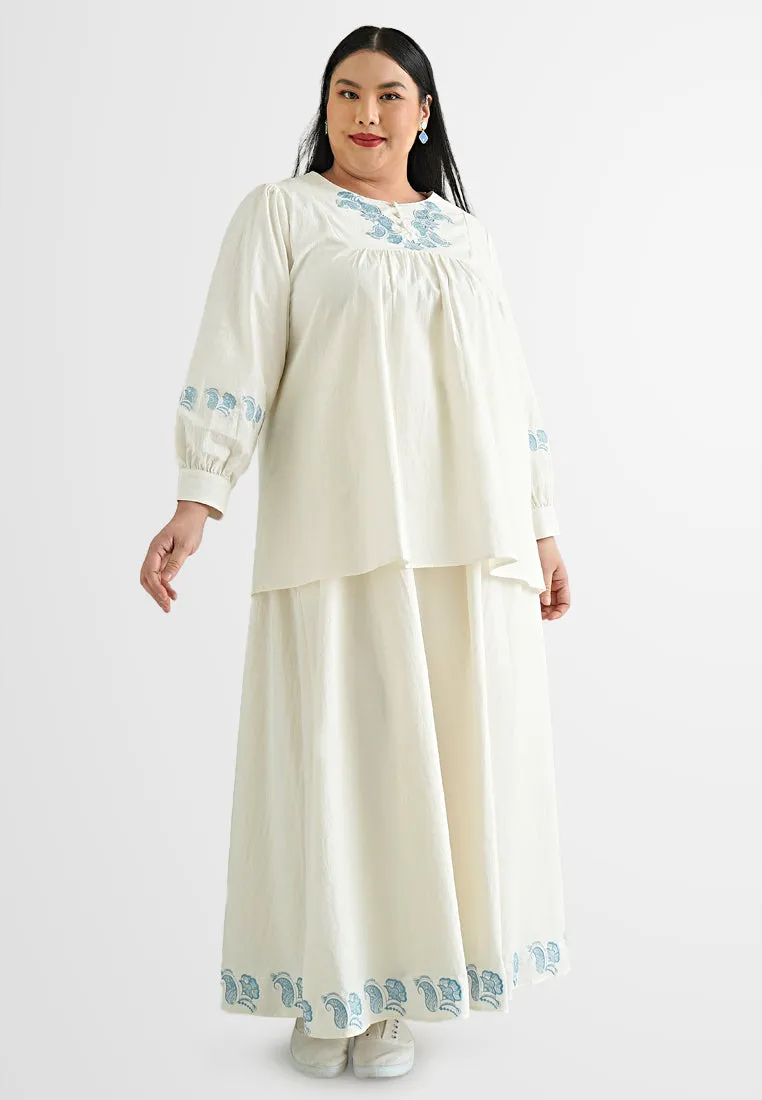 Yanis A-line Embroidery Long Skirt