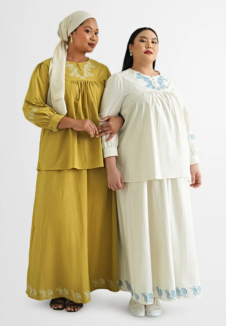 Yanis A-line Embroidery Long Skirt