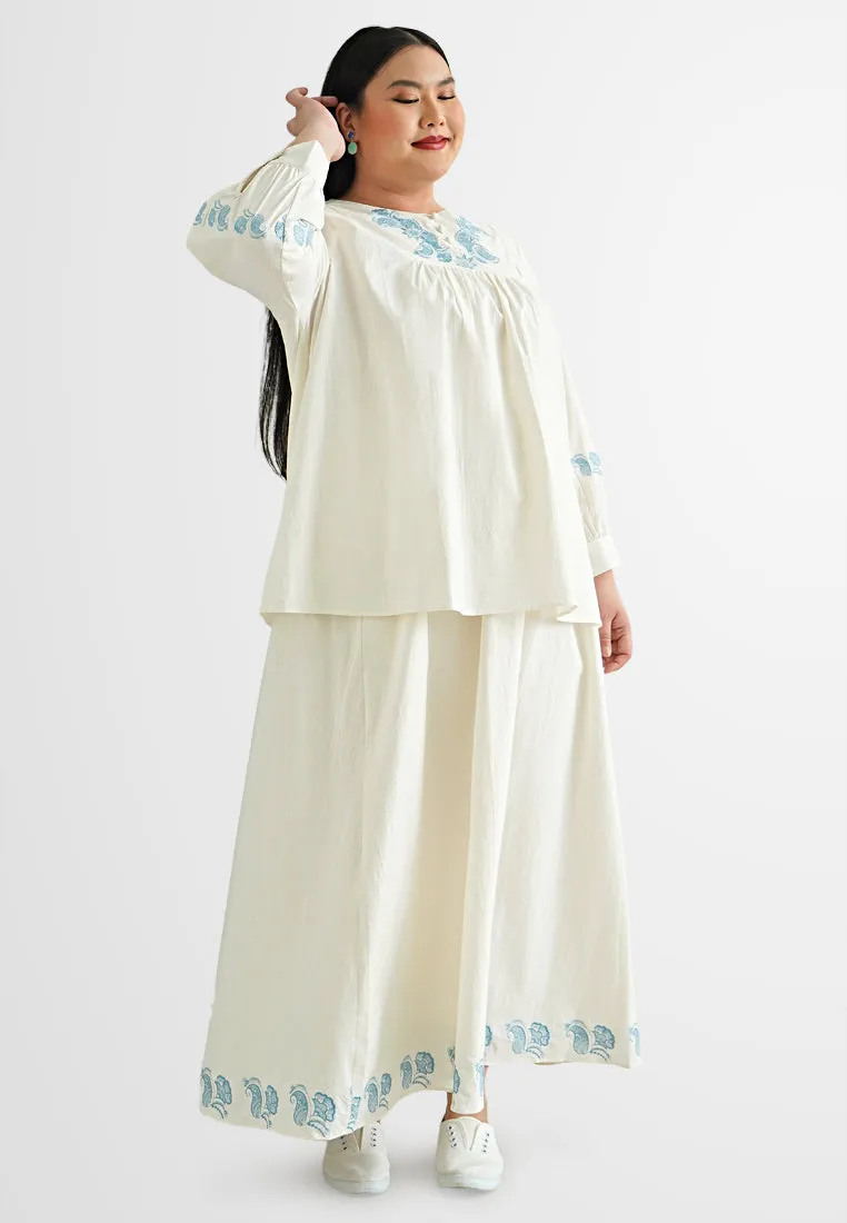 Yanis A-line Embroidery Long Skirt