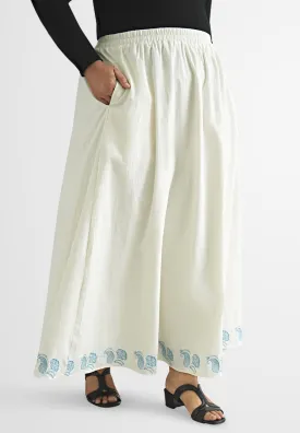Yanis A-line Embroidery Long Skirt