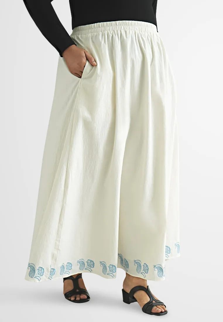 Yanis A-line Embroidery Long Skirt