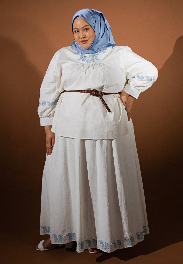 Yanis A-line Embroidery Long Skirt