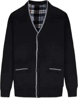 Yeokou Men's Casual Slim Full Zip Thick Knitted Cardigan Sweaters with Pockets